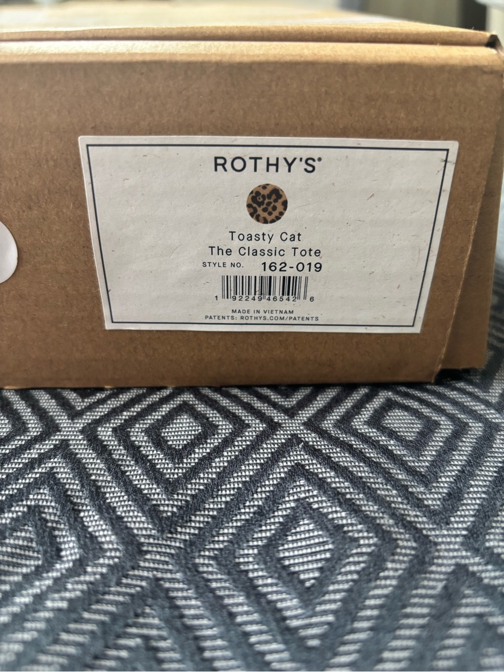 Rothy's Leopard Jacquard Tote in Brown and Black ,Toasty Cat - Picture 7 of 10